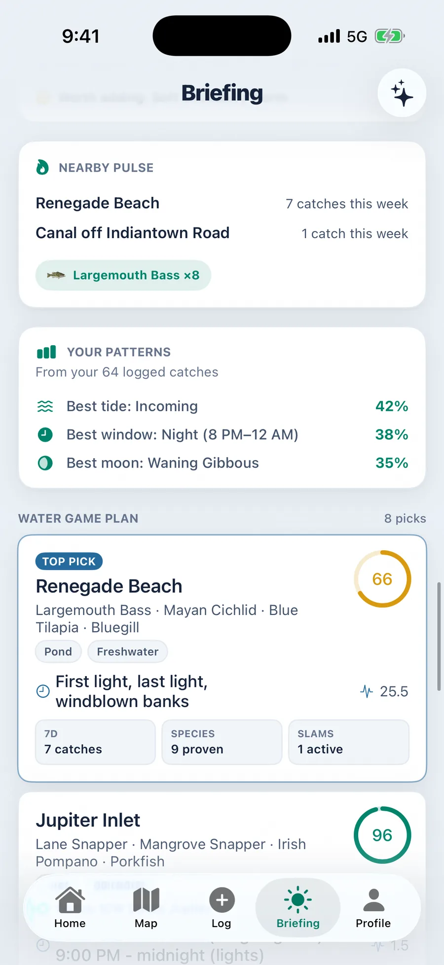 Location aware analysis for the selected fishing area